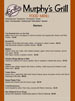 Murphy's Grille menu